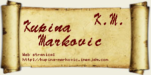 Kupina Marković vizit kartica